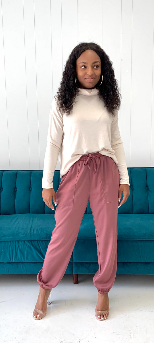 Satin joggers sales