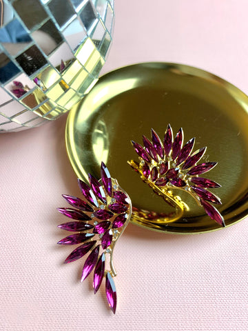 Ruby Wing Earrings