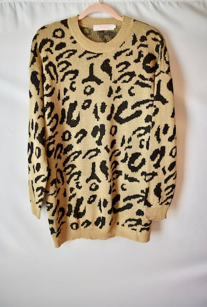 Oversized Leopard Print Sweater