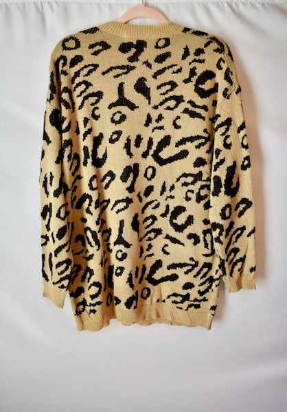 Oversized Leopard Print Sweater