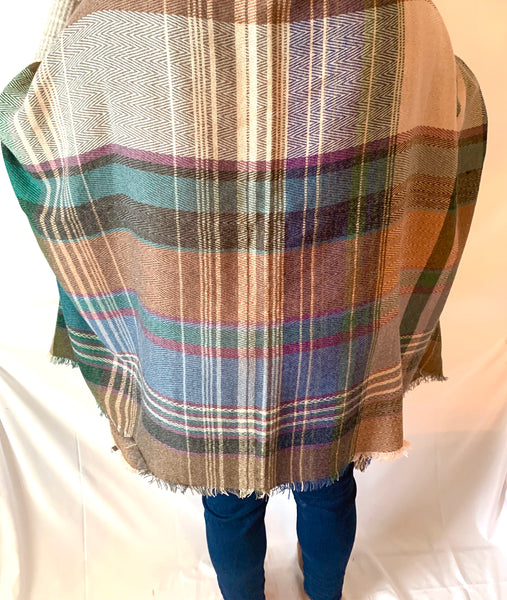 Harle Plaid Poncho