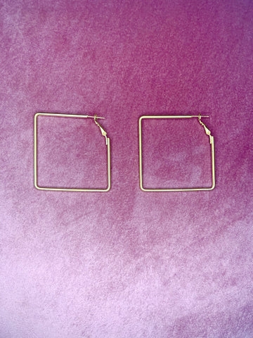 Square Matte Gold Earrings