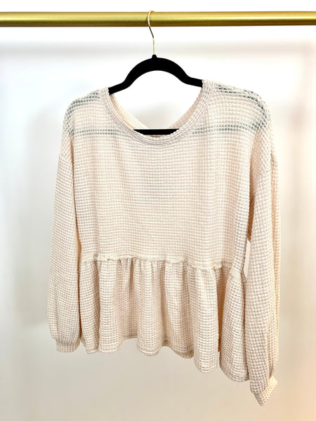 Raleigh Ruffle Waffle Top