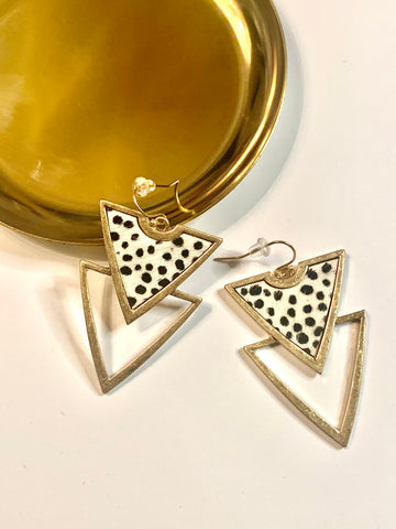 Geo Cheetah Print Earrings