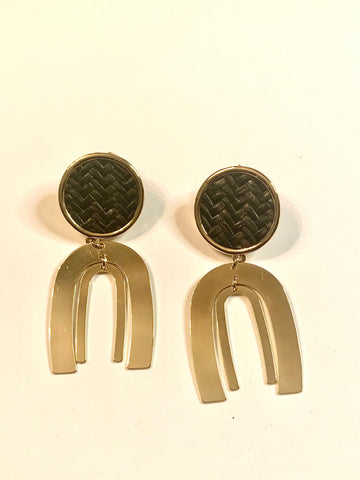 Rattan Black Over The Hill Earrings