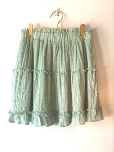 Mint To Be Crinkled Ruffle Skirt