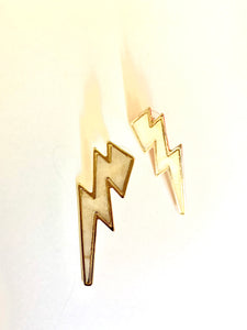 Lightning Bolt Stud in Pearl