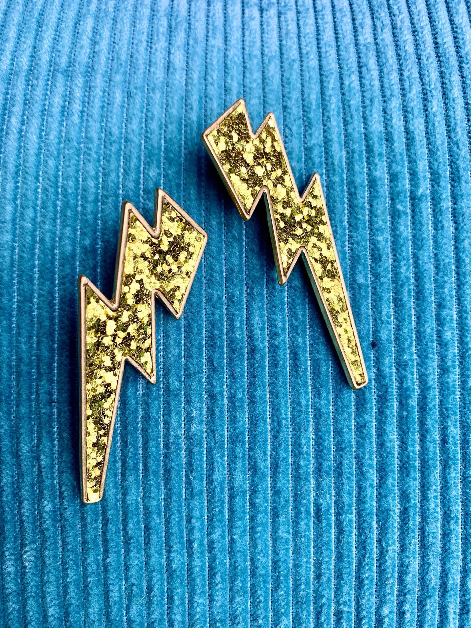 Glitter Lightning Bolt Earrings