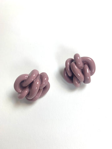 Knotted Up Stud Earrings Blush