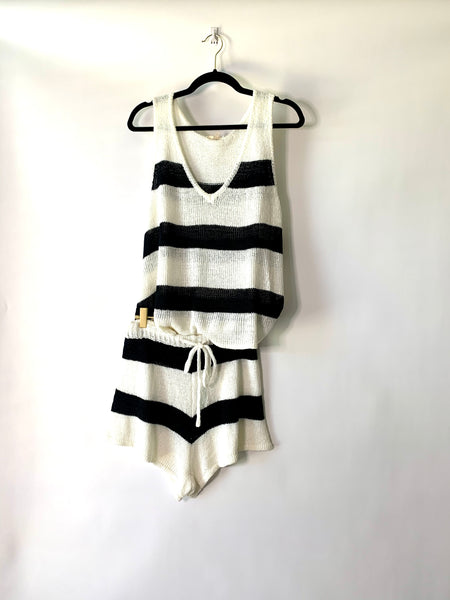 Striped Knit Short Set